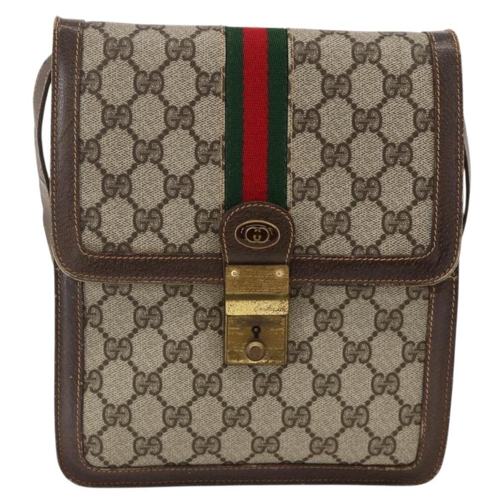 Gucci GG Supreme Web Shoulder Bag Beige